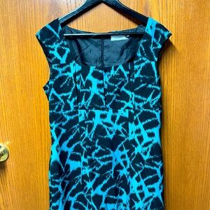 Turquoise and Black pattern Calvin Klein Dress size 10